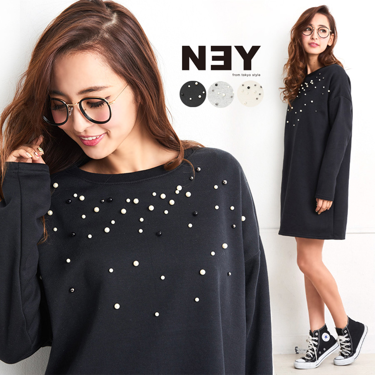 パール付裏起毛チュニック