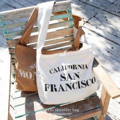 英字ロゴキャンバスショルダーバッグ