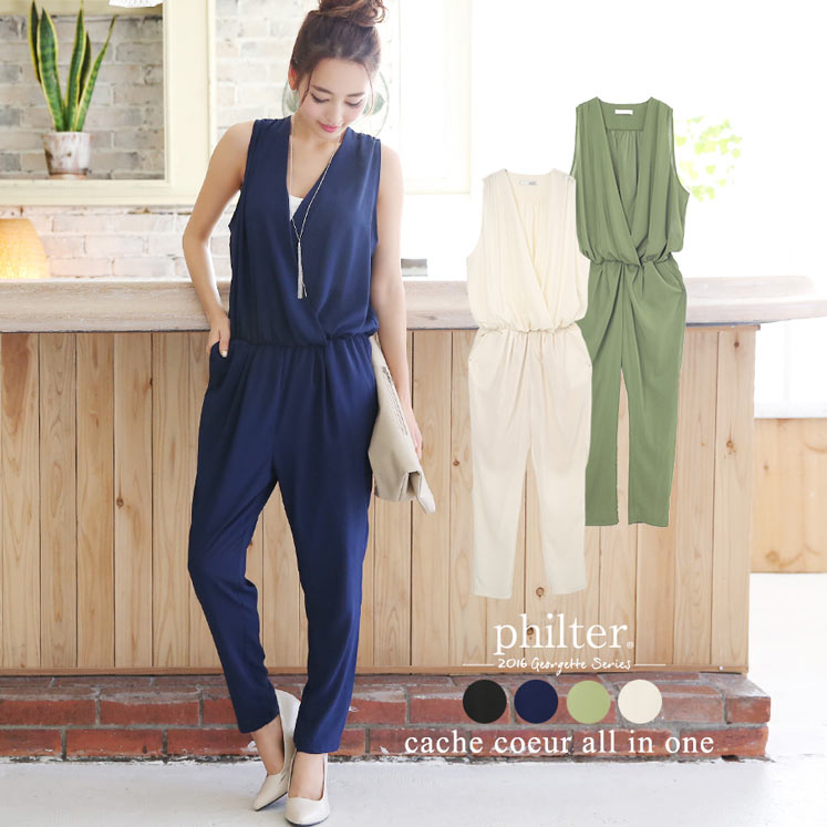 カシュクールオールインワン