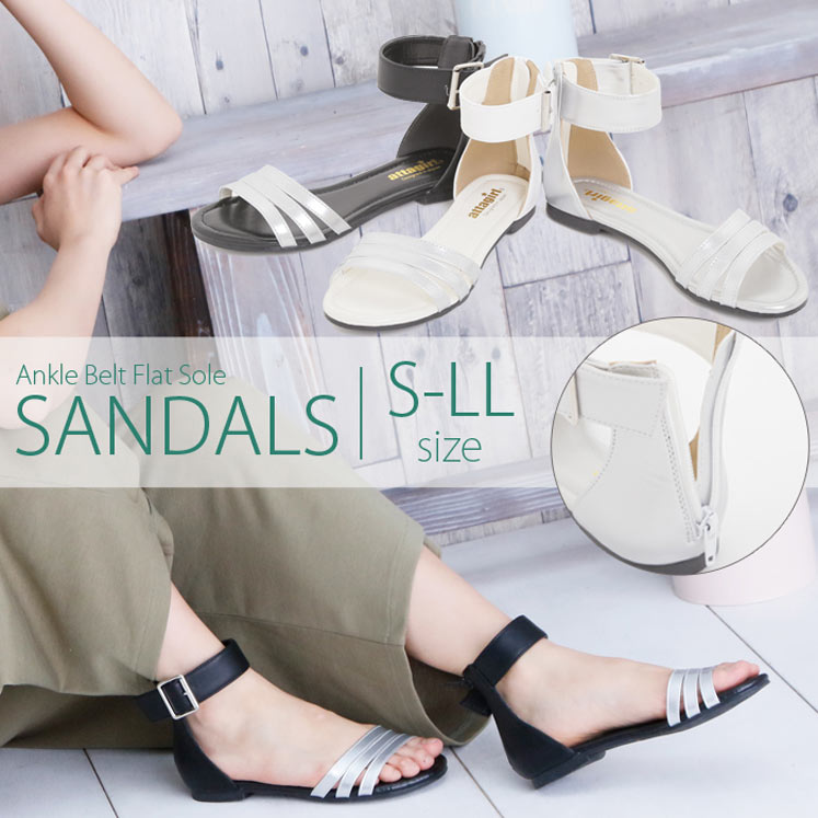 3連ベルト付カジュアルグラディエーターペタンコサンダル