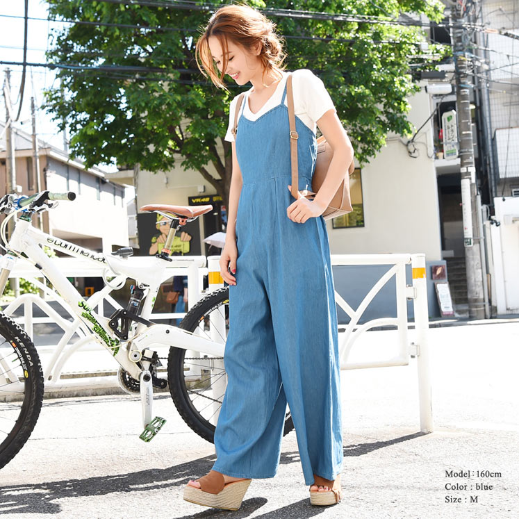 デニムワイドサロペット