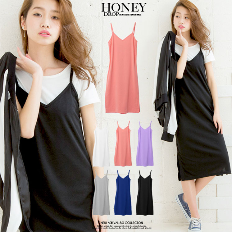 キャミソールスリット入りワンピース