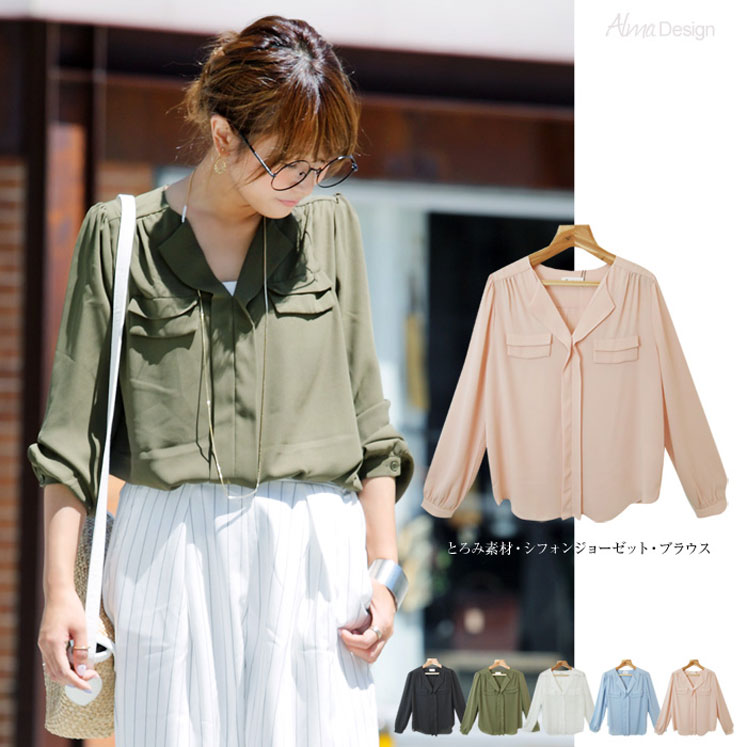 シフォンジョーゼットブラウス