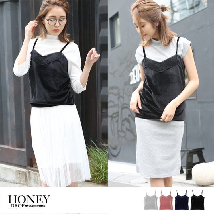 レースベロアキャミソール