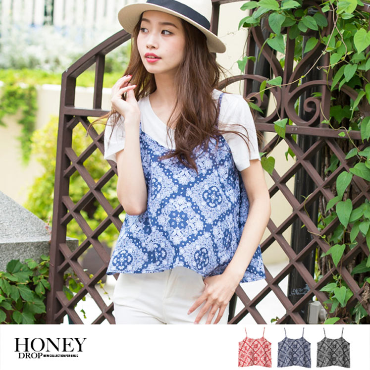 バンダナ柄キャミソールトップス