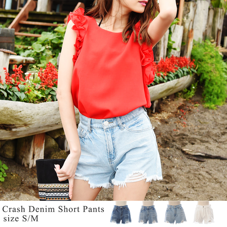 カットオフデニムショートパンツ