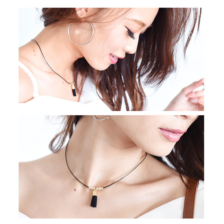 ミニタッセル付きコードチョーカー