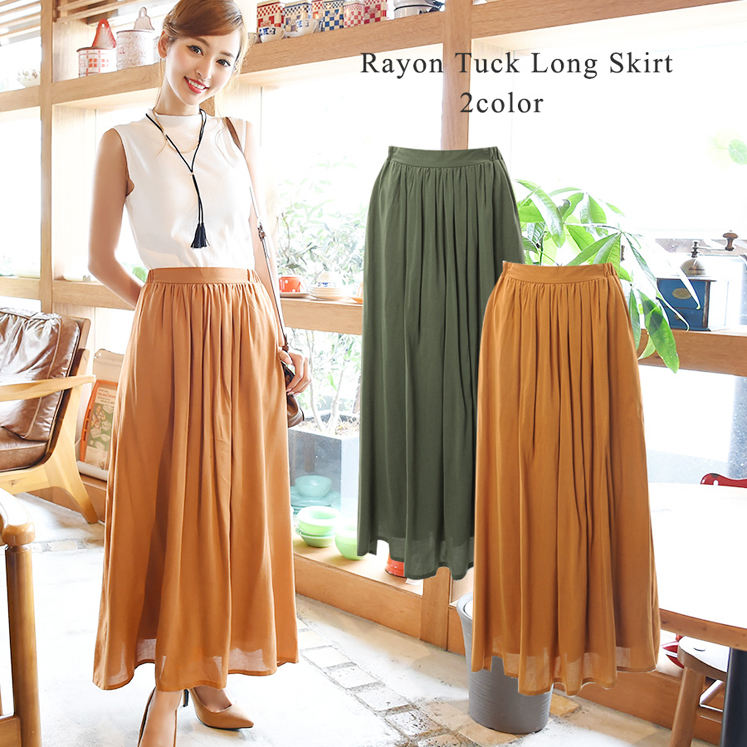 ボリュームギャザーロング丈スカート
