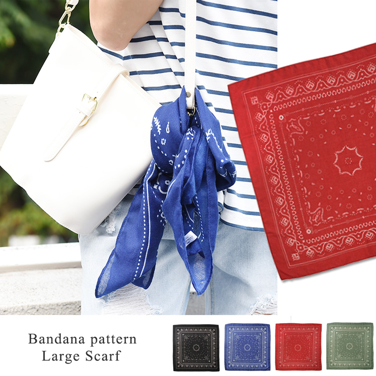 バンダナ柄ツイルスカーフ