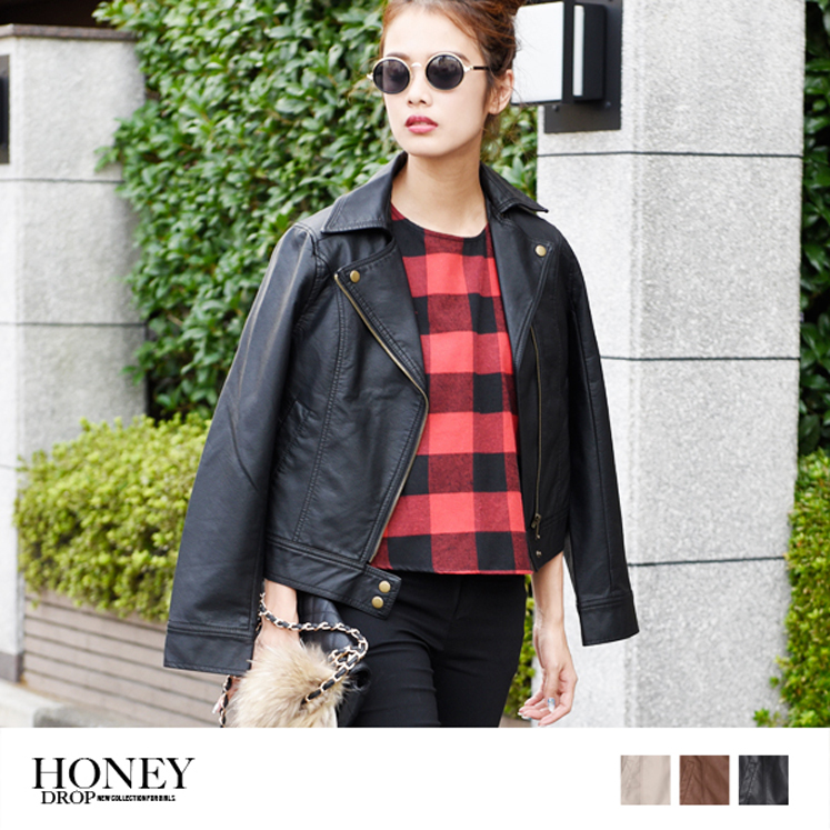 フェイクレザーライダースジャケット