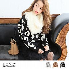 甘辛コーデにぴったり★ヒョウ柄モヘアタッチニット