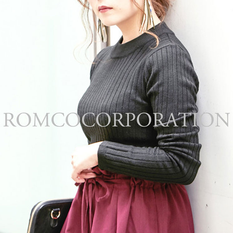 ワイドリブニットトップス