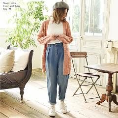 ケーブル編みニットカーディガン