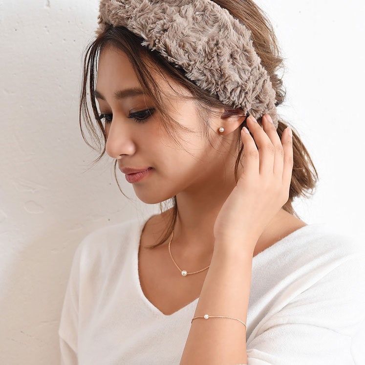 [4sets]シンプルピアス・ネックレス・ブレスレット